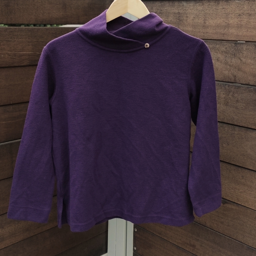 Vintage Purple Button Collar Sweater